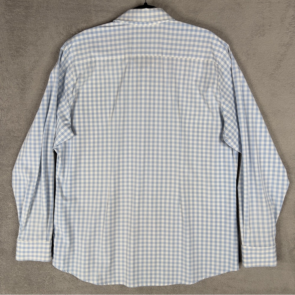 Mizzen+Main Leeward Button Up Shirt‎ Men's 2XL Trim Fit Light Blue Gingham Check - Picture 7 of 11